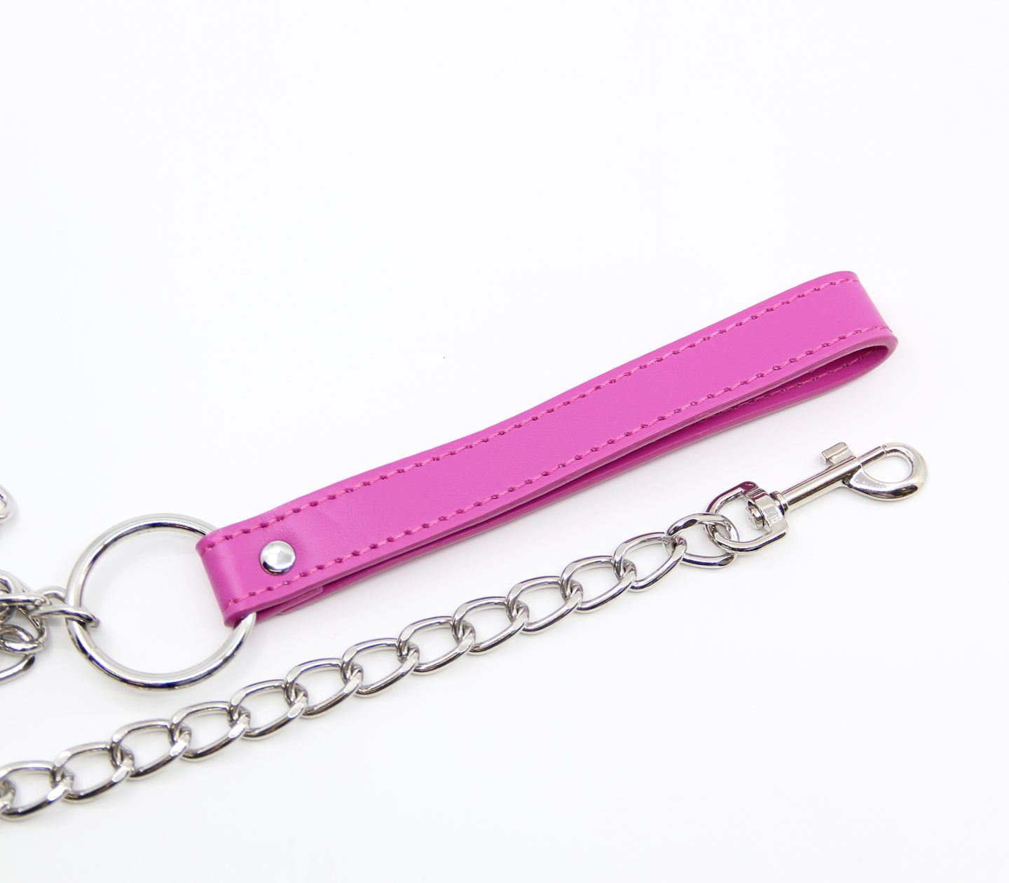 Pink Handle Chain Lead | Love In Leather