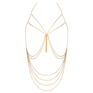 Gold chain body harness with tassel