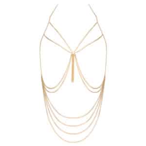 Gold chain body harness with tassel