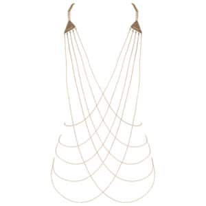 Gold chain body harness with triangle hardware