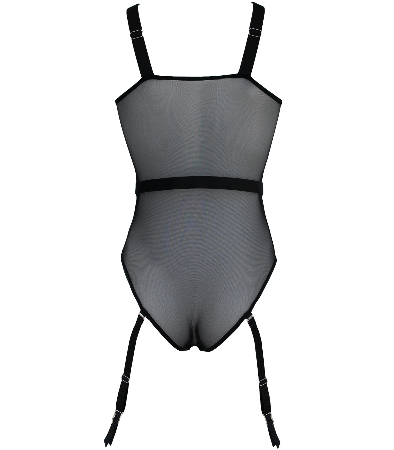 Black mesh lingerie bodysuit teddy