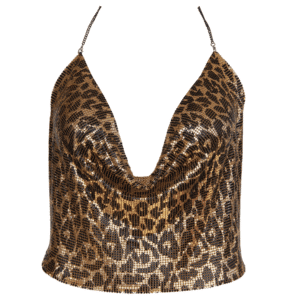 Leopard print glomesh top
